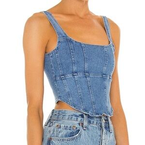 OW Collection  x REVOLVE Demi Top in Light Blue Denim